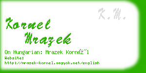 kornel mrazek business card